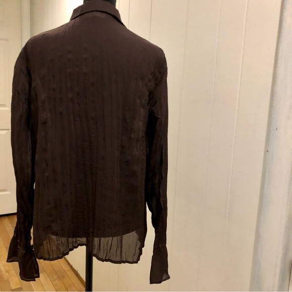 Apostrophe Sheer Crepe Boho Blouse M - Picture 3 of 8